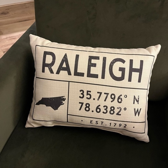 Other - “Raleigh NC” Decorative Throw Pillow